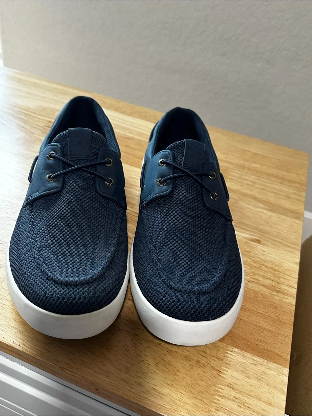 New! Sperry Navy Mesh Boat Shoes with White Sole